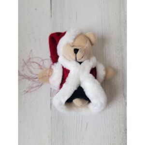 Mini red Santa Claus bear plush stuffed animal toy figure